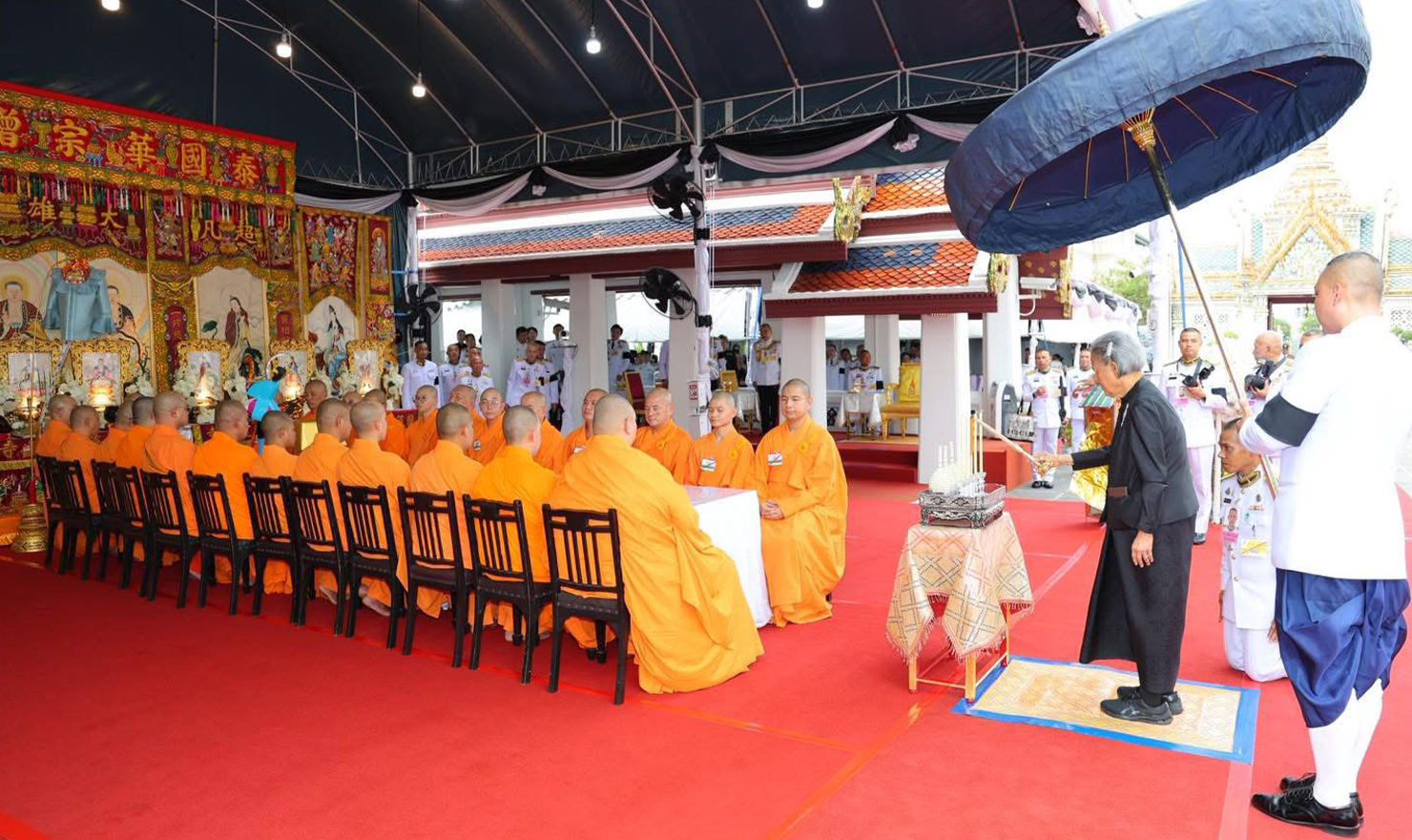 พระองค์เสด็จพระราชดำเนินเข้าร่วมพิธีบำเพ็ญกุศลทักษิณานุปทานในพระราชพิธีสำคัญ